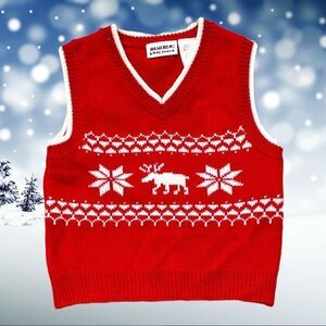 NWT Blueberi Blvd Size 24M Red & White Sweater Vest
